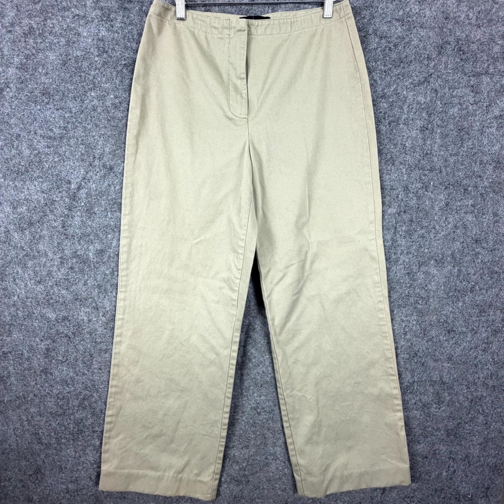 Moda International Dress Pants Womens 10 Tall Beige Cotton Career Formal Busines